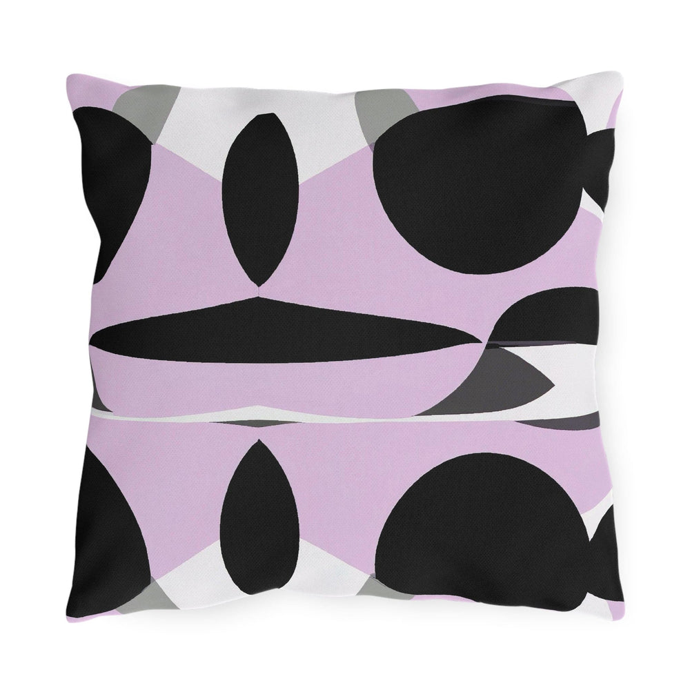 Decorative Indoor/outdoor Pillow Geometric Lavender and Black Pattern