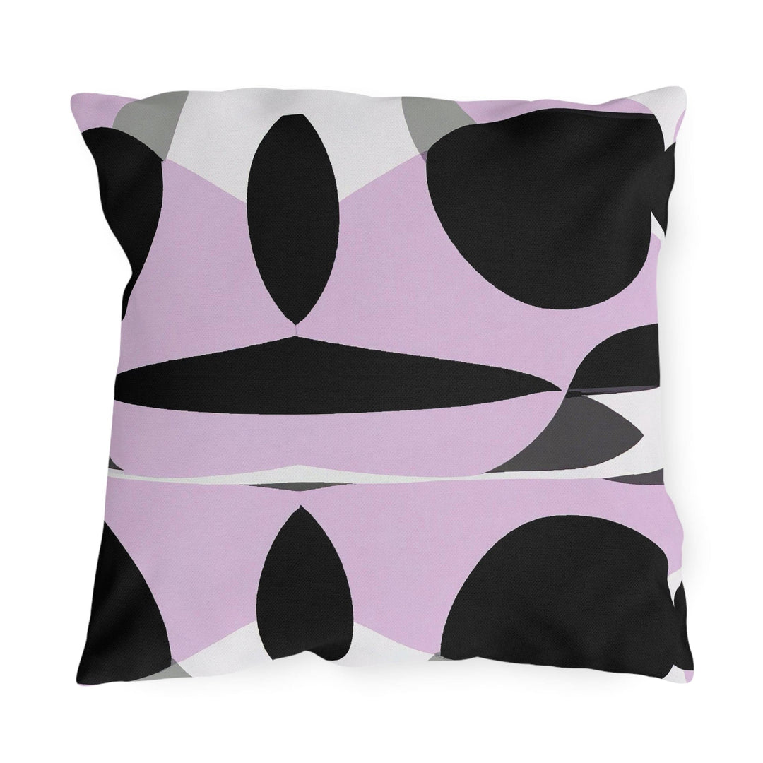 Decorative Indoor/outdoor Pillow Geometric Lavender and Black Pattern