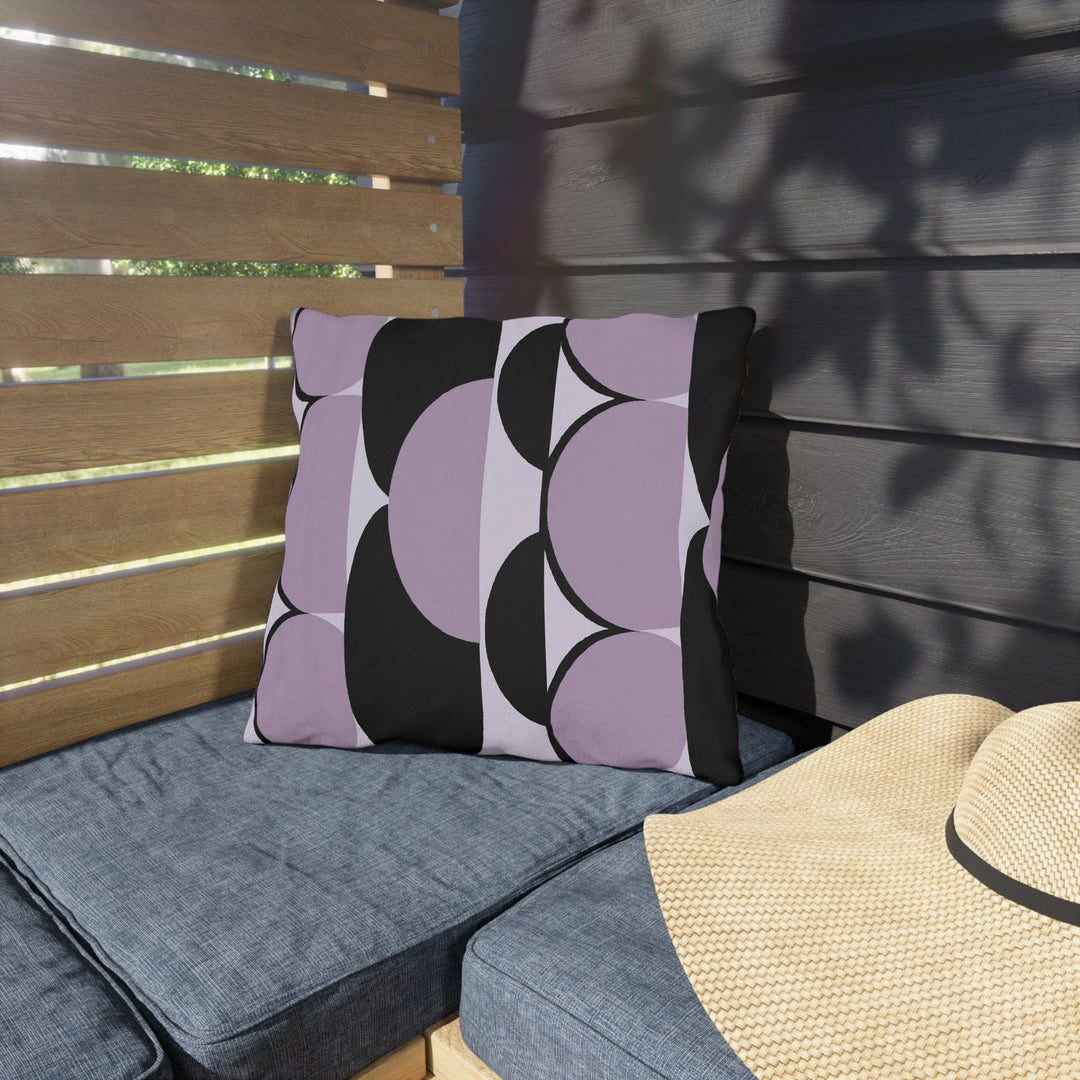 Decorative Indoor/outdoor Pillow Geometric Lavender and Black Pattern