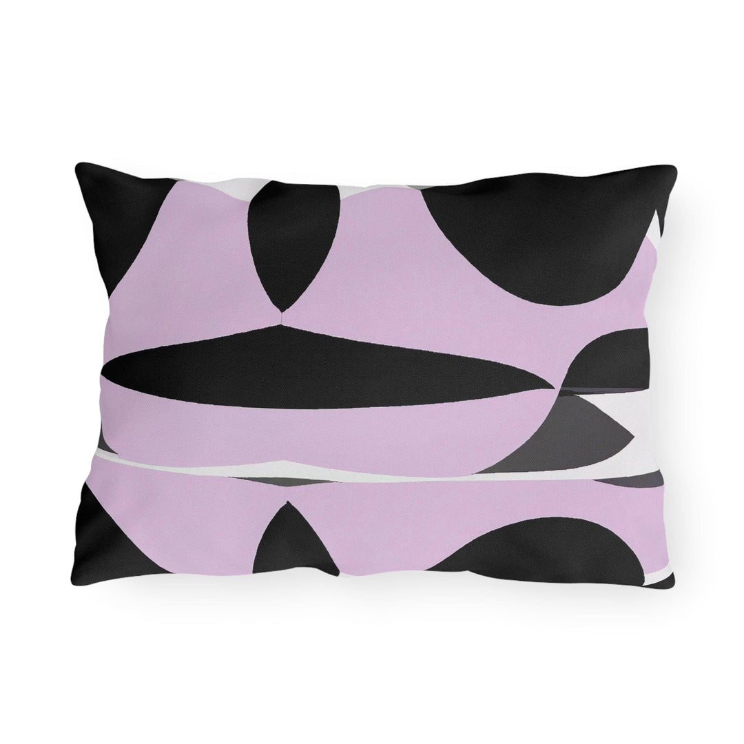 Decorative Indoor/outdoor Pillow Geometric Lavender and Black Pattern