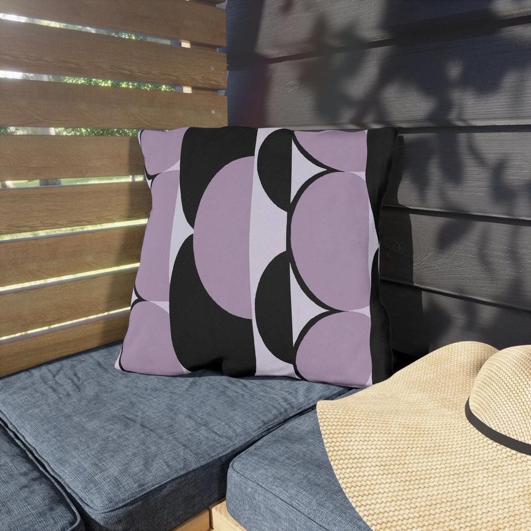 Decorative Indoor/outdoor Pillow Geometric Lavender and Black Pattern