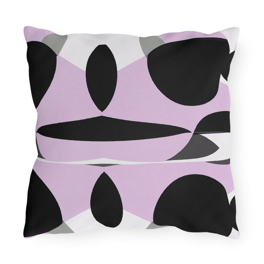 Decorative Indoor/outdoor Pillow Geometric Lavender and Black Pattern