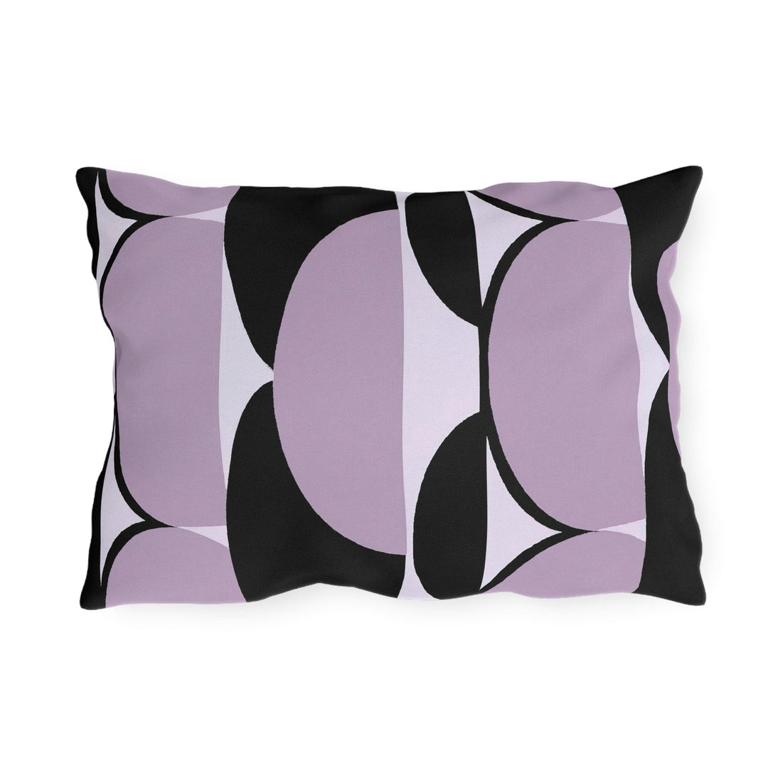 Decorative Indoor/outdoor Pillow Geometric Lavender and Black Pattern