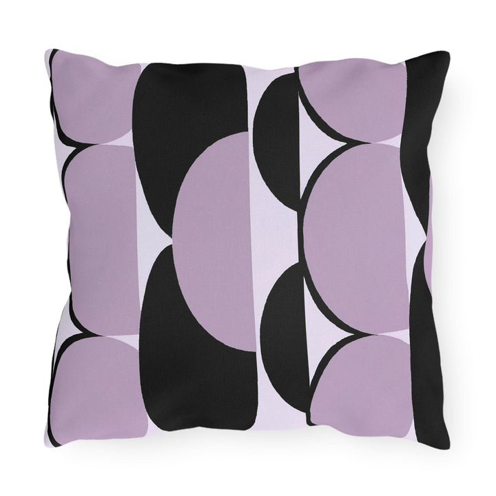 Decorative Indoor/outdoor Pillow Geometric Lavender and Black Pattern