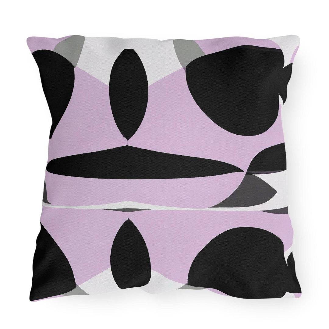 Decorative Indoor/outdoor Pillow Geometric Lavender and Black Pattern