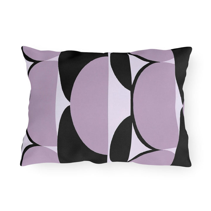 Decorative Indoor/outdoor Pillow Geometric Lavender and Black Pattern