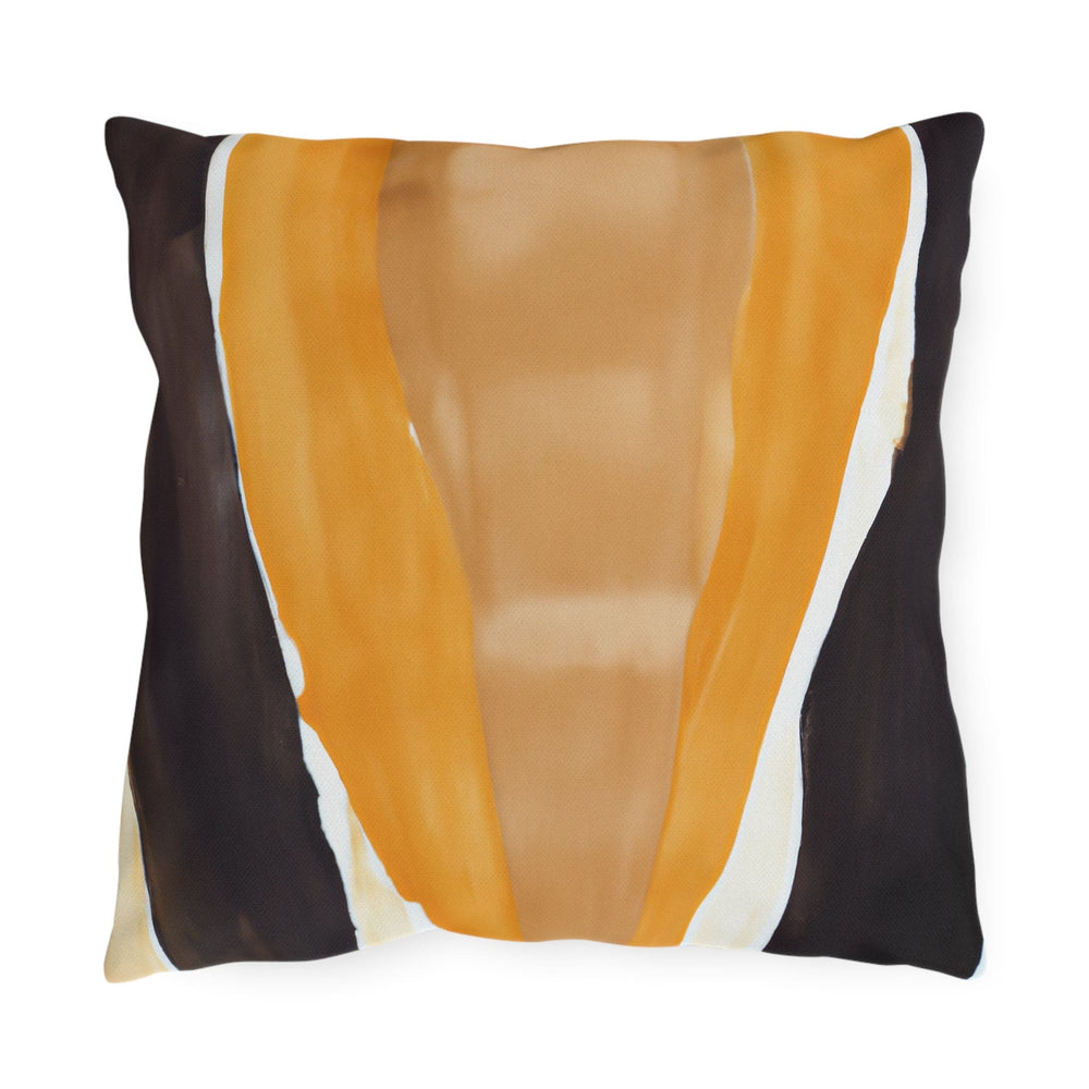 Decorative Indoor/outdoor Pillow Golden Yellow Brown Abstract Pattern