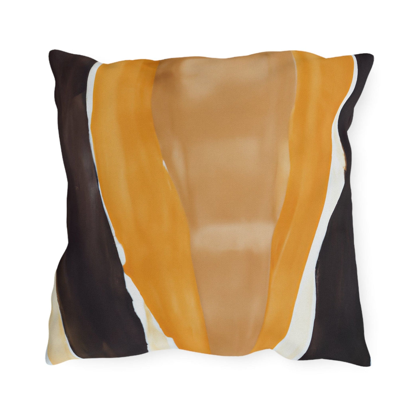 Decorative Outdoor Pillows With Zipper - Set Of 2 Golden Yellow Brown Abstract