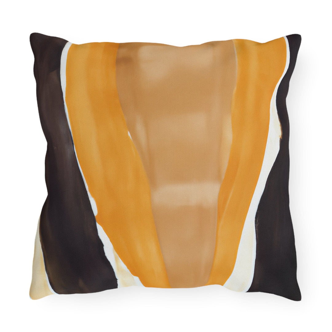 Decorative Indoor/outdoor Pillow Golden Yellow Brown Abstract Pattern