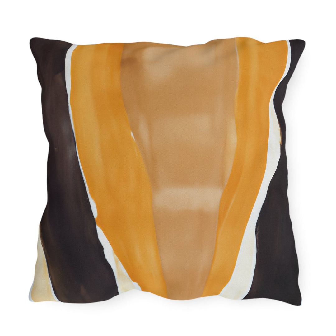 Decorative Indoor/outdoor Pillow Golden Yellow Brown Abstract Pattern