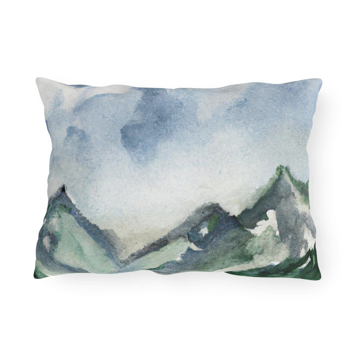 Decorative Indoor/outdoor Pillow Green Mountainside Blue Sky - Decorative