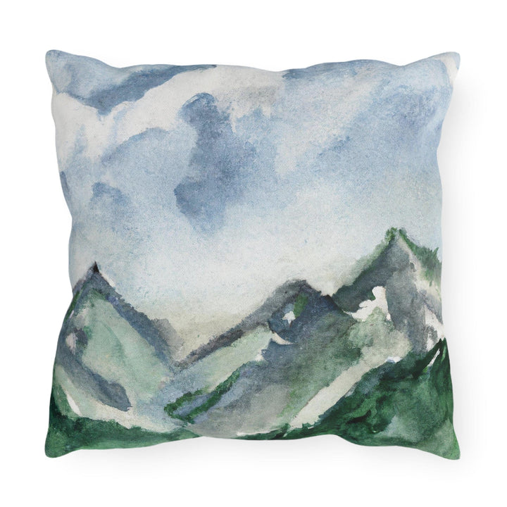 Decorative Indoor/outdoor Pillow Green Mountainside Blue Sky - Decorative