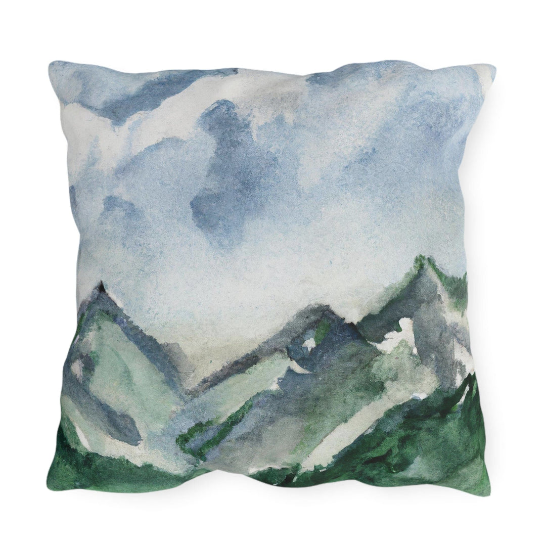 Decorative Indoor/outdoor Pillow Green Mountainside Blue Sky - Decorative