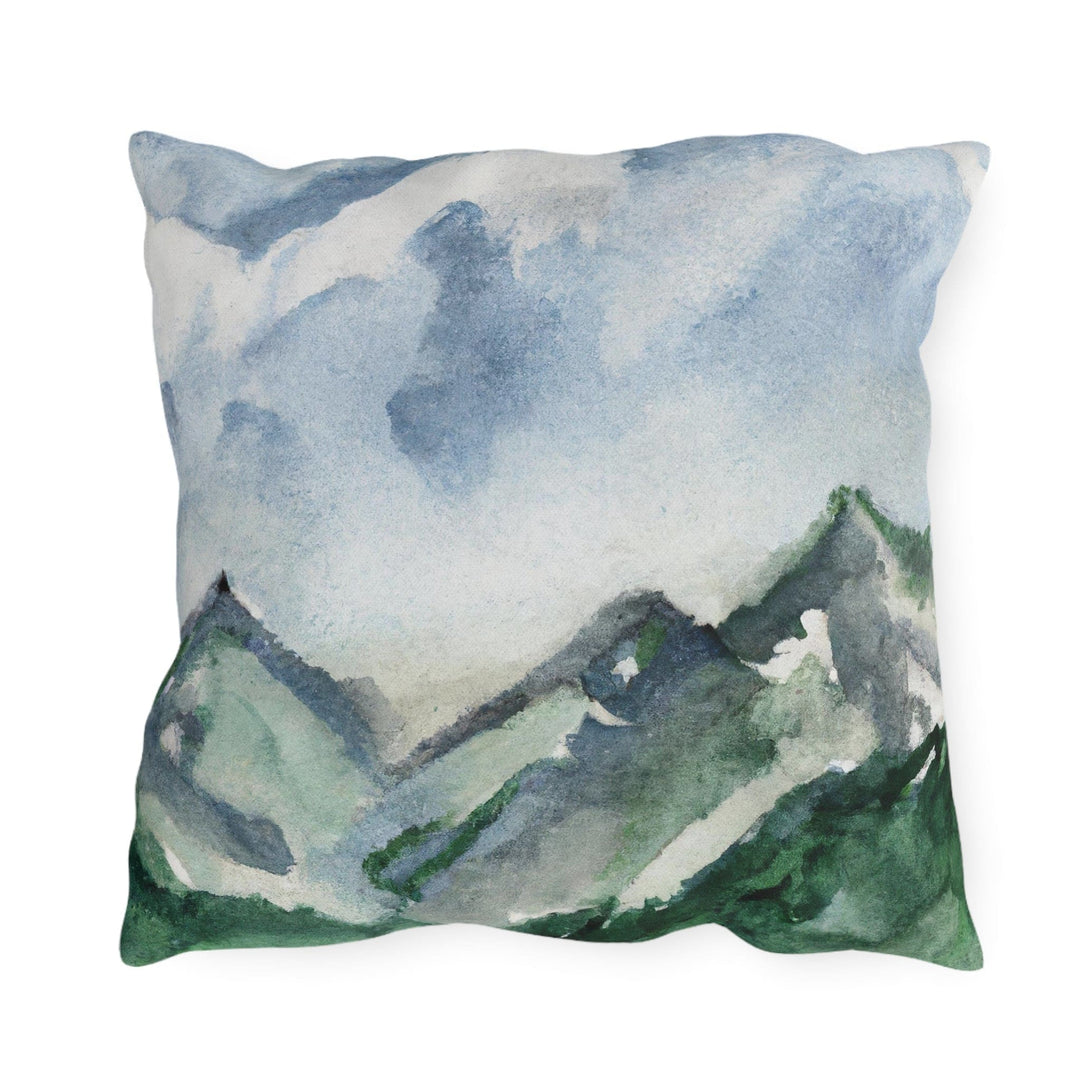 Decorative Indoor/outdoor Pillow Green Mountainside Blue Sky - Decorative