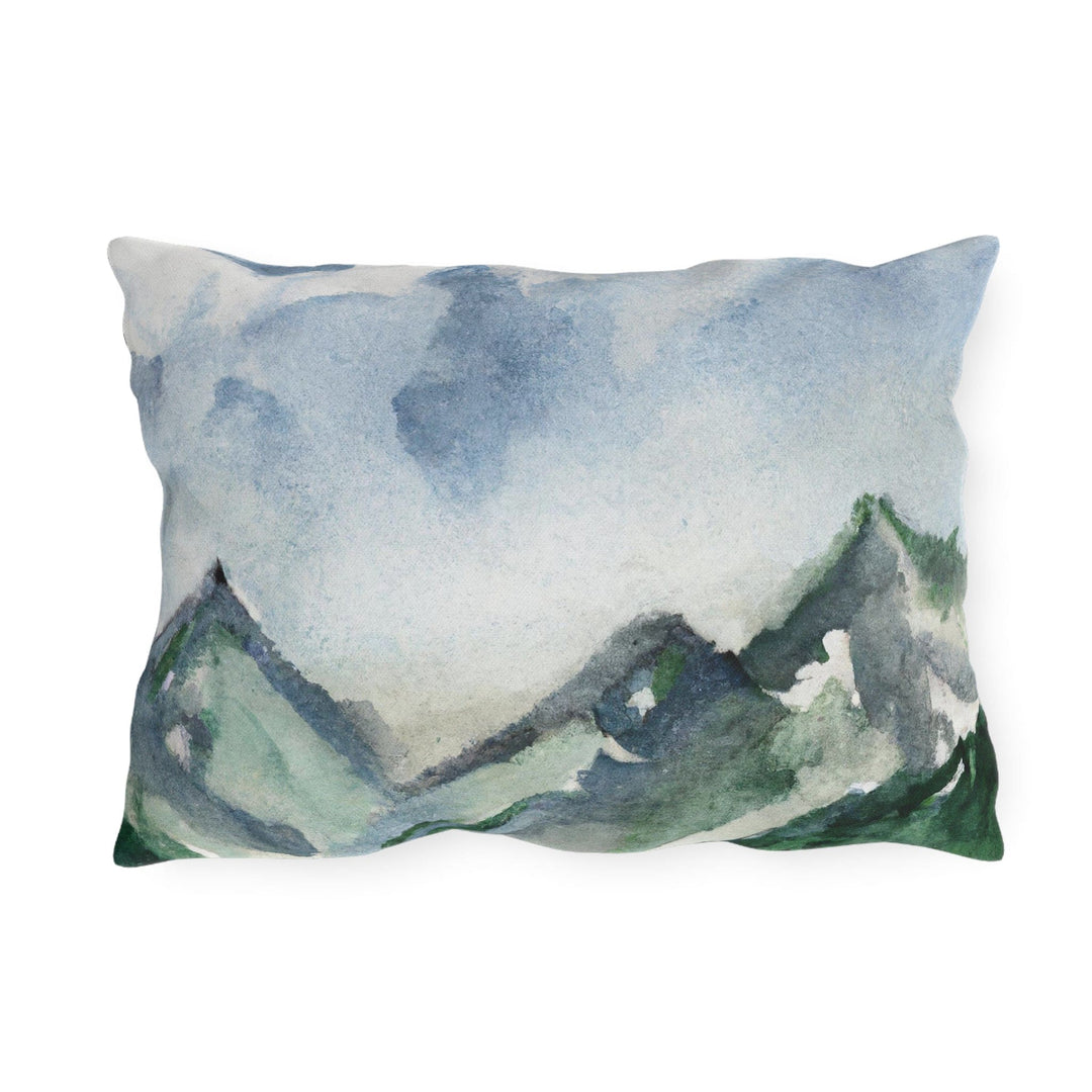 Decorative Indoor/outdoor Pillow Green Mountainside Blue Sky - Decorative