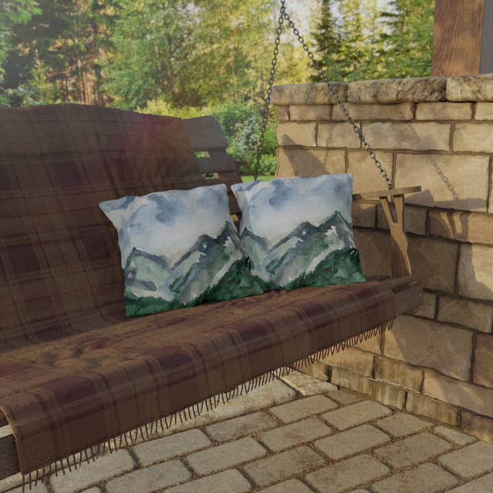 Decorative Indoor/outdoor Pillow Green Mountainside Blue Sky - Decorative