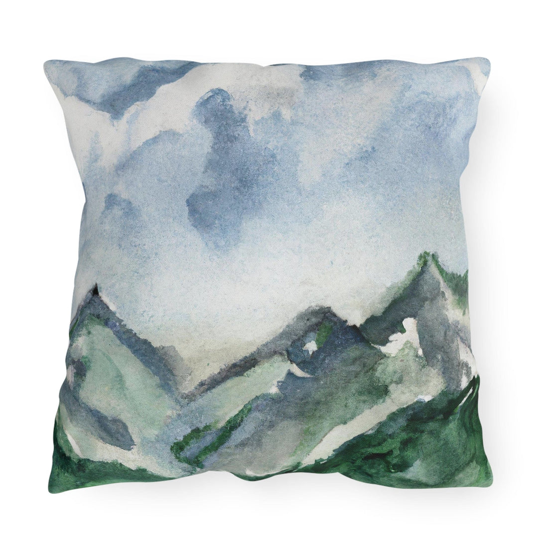 Decorative Indoor/outdoor Pillow Green Mountainside Blue Sky - Decorative