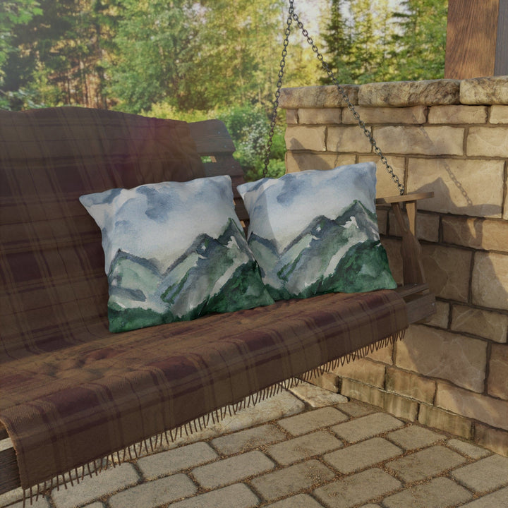 Decorative Indoor/outdoor Pillow Green Mountainside Blue Sky - Decorative