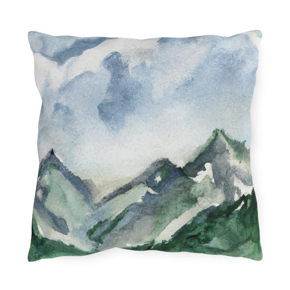 Decorative Indoor/outdoor Pillow Green Mountainside Blue Sky - Decorative