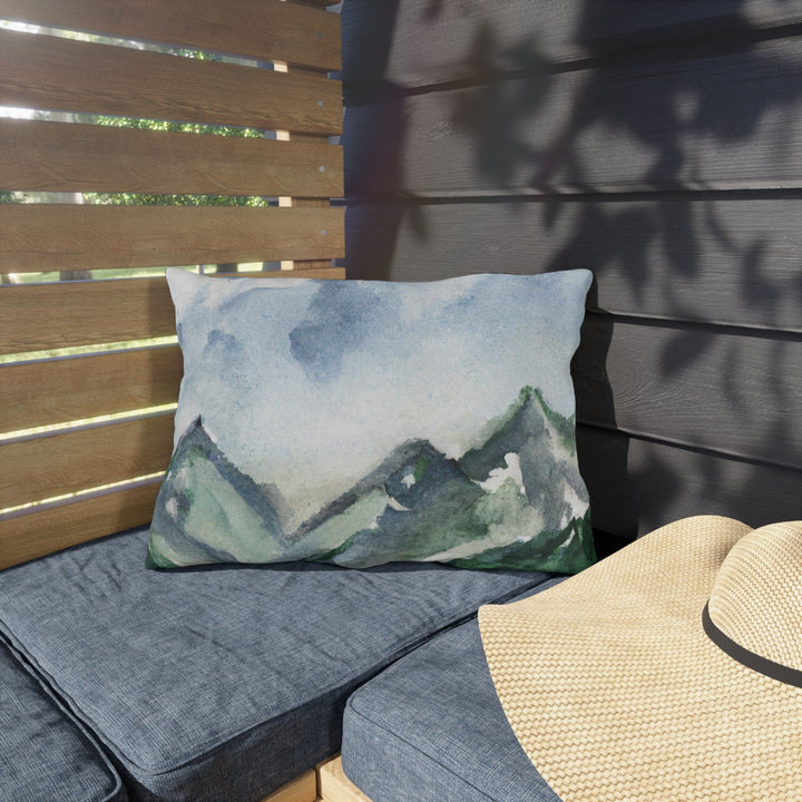 Decorative Indoor/outdoor Pillow Green Mountainside Blue Sky - Decorative