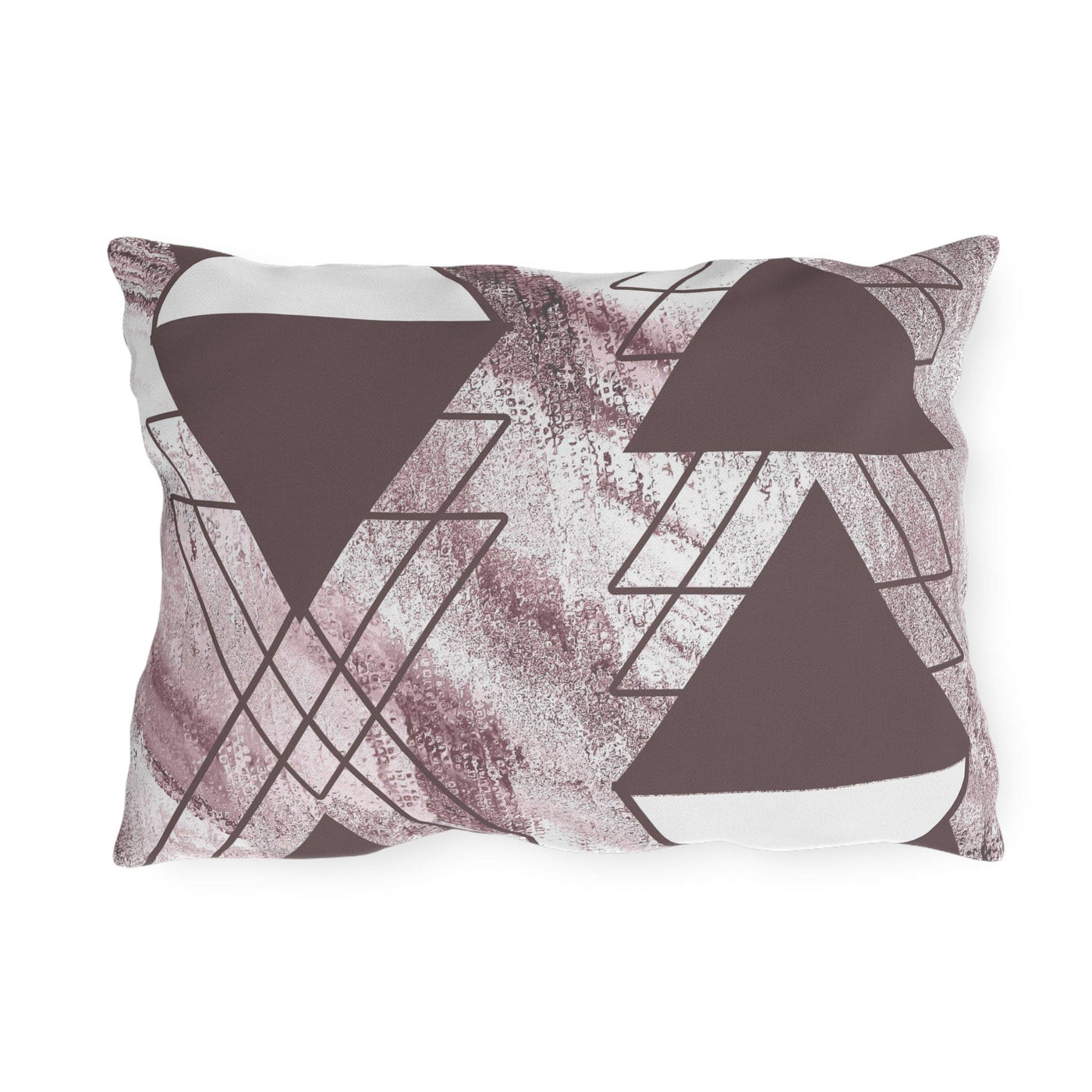 Decorative Outdoor Pillows With Zipper - Set Of 2 Mauve Rose And White