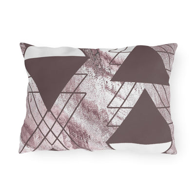 Decorative Outdoor Pillows With Zipper - Set Of 2 Mauve Rose And White