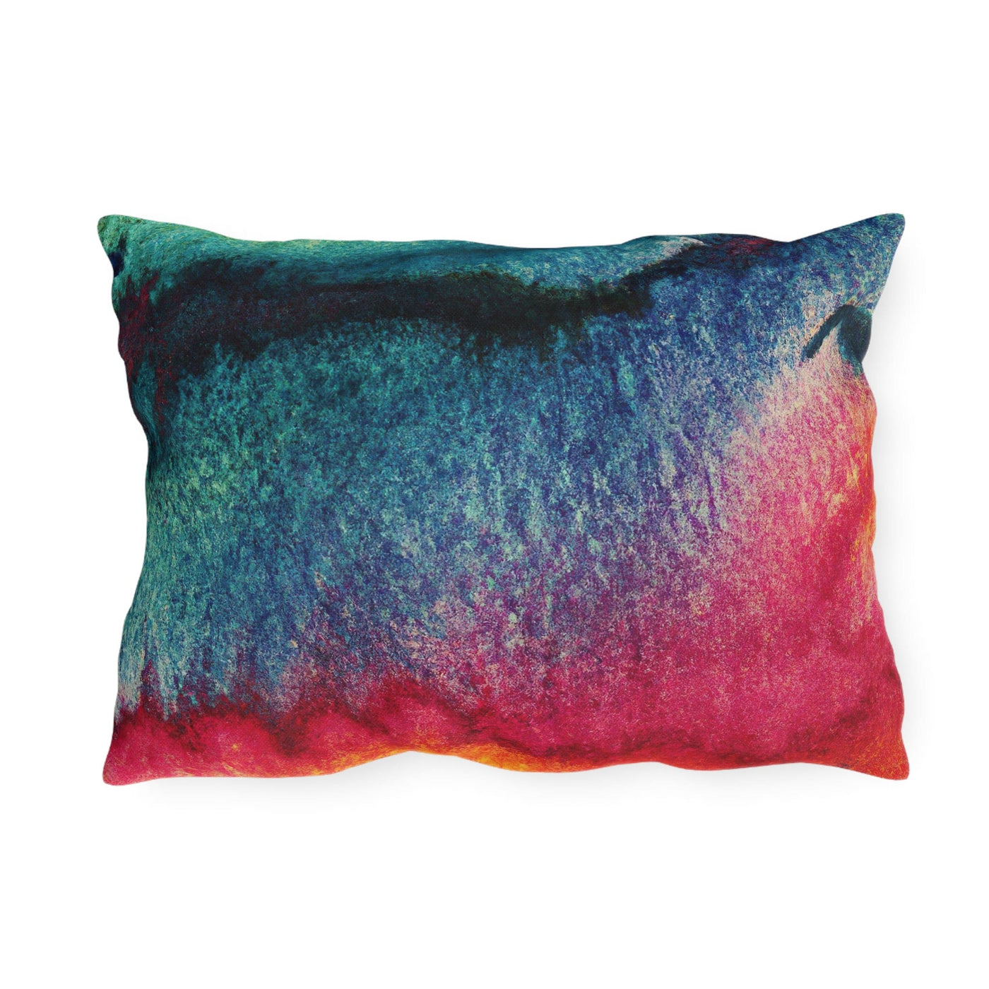 Decorative Outdoor Pillows With Zipper - Set Of 2 Multicolor Watercolor