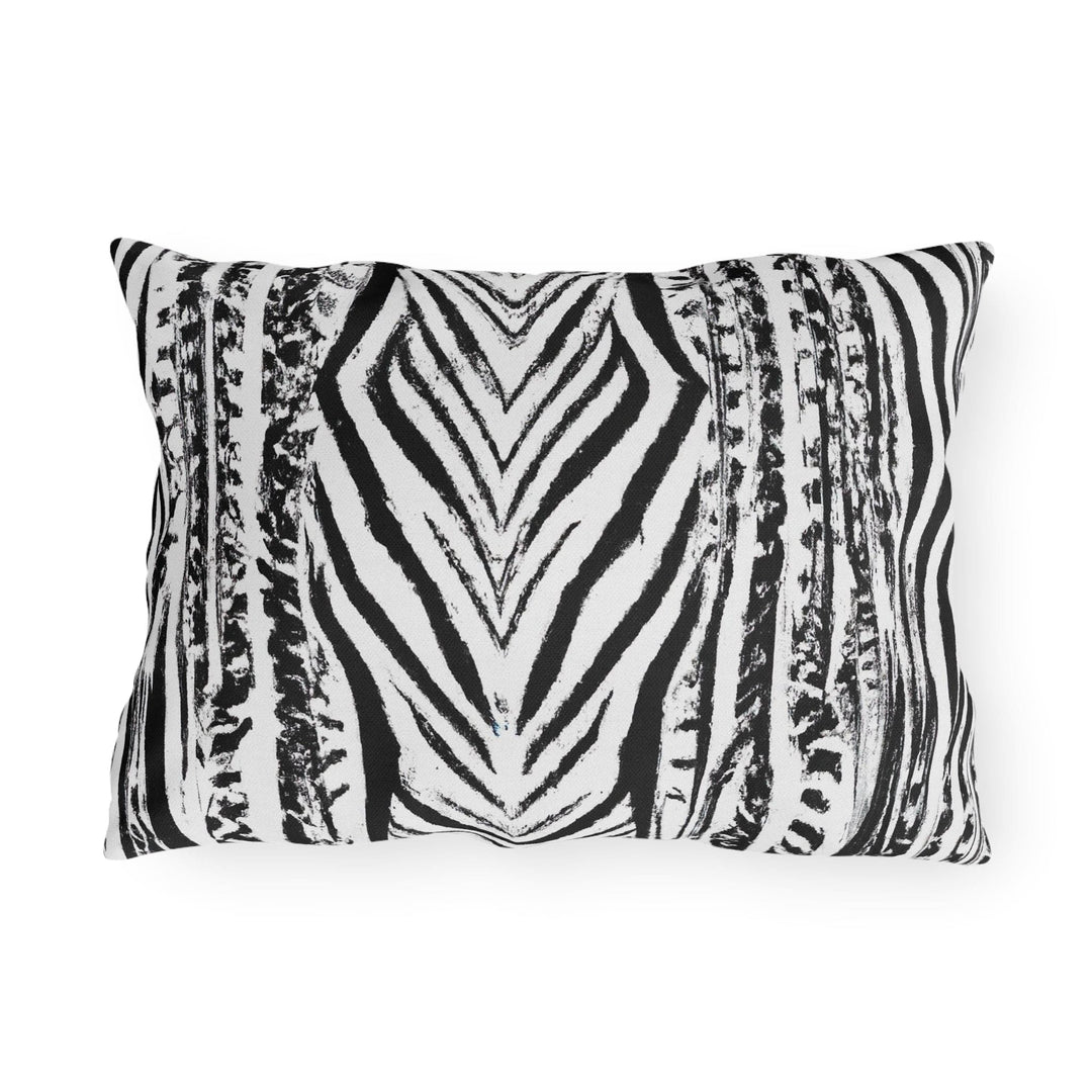 Decorative Indoor/outdoor Pillow Native Black and White Abstract Pattern