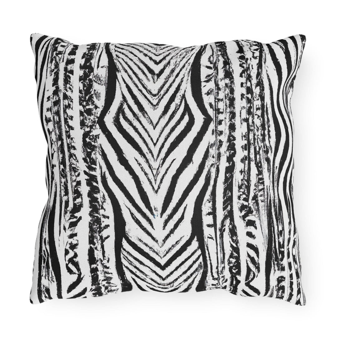 Decorative Indoor/outdoor Pillow Native Black and White Abstract Pattern