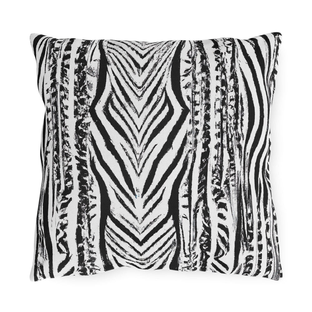 Decorative Indoor/outdoor Pillow Native Black and White Abstract Pattern