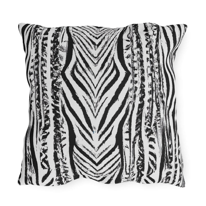 Decorative Indoor/outdoor Pillow Native Black and White Abstract Pattern