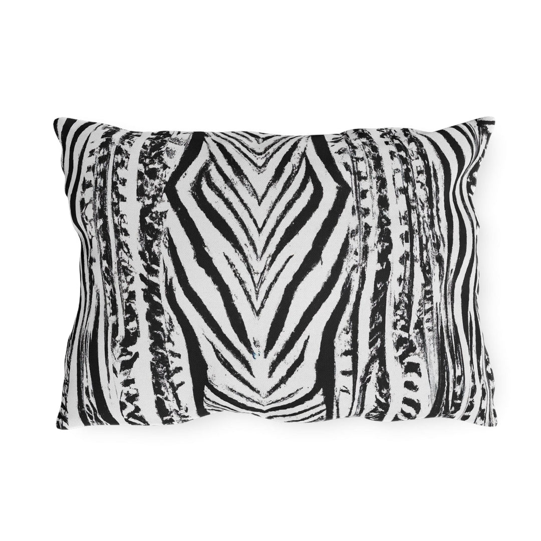 Decorative Indoor/outdoor Pillow Native Black and White Abstract Pattern