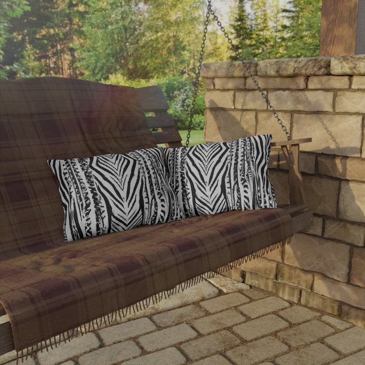 Decorative Indoor/outdoor Pillow Native Black and White Abstract Pattern