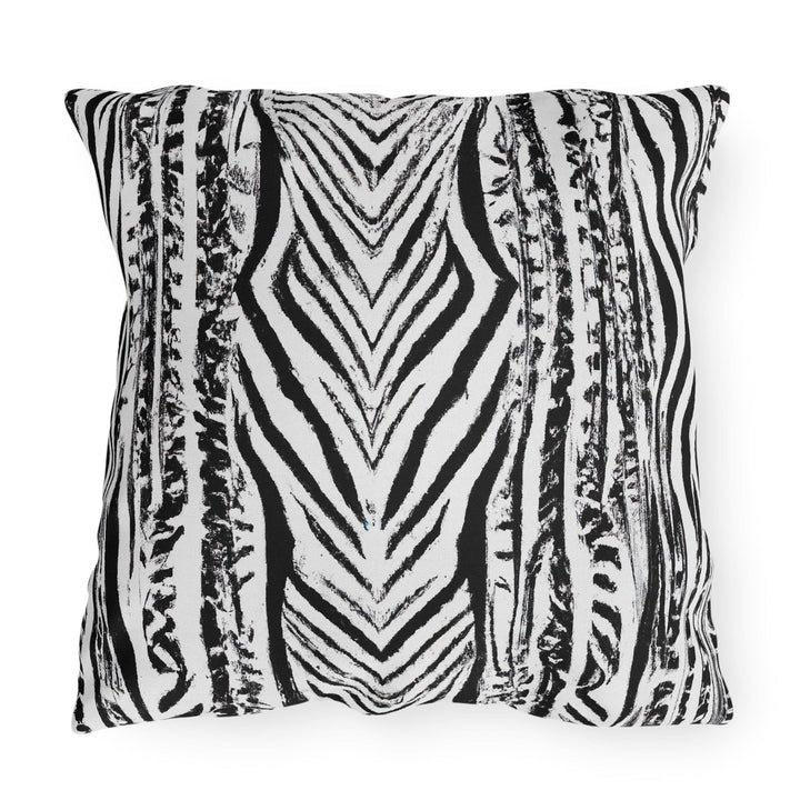 Decorative Indoor/outdoor Pillow Native Black and White Abstract Pattern