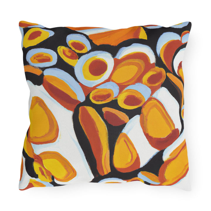 Decorative Indoor/outdoor Pillow - Orange Black White Geometric Pattern