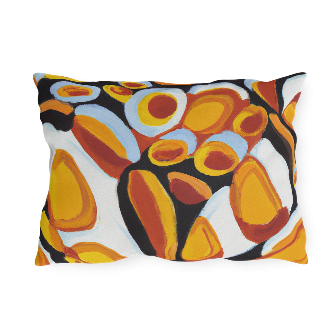 Decorative Indoor/outdoor Pillow - Orange Black White Geometric Pattern