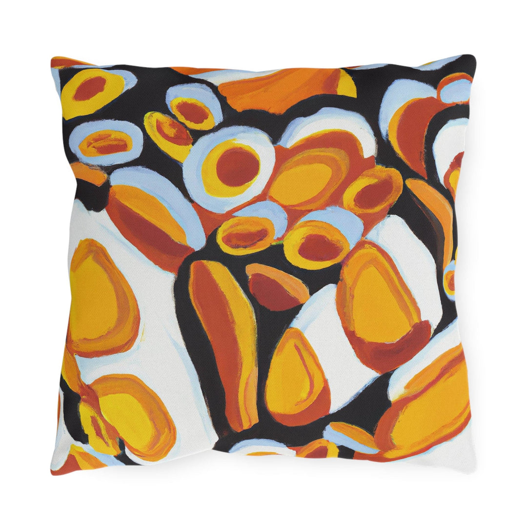 Decorative Indoor/outdoor Pillow - Orange Black White Geometric Pattern