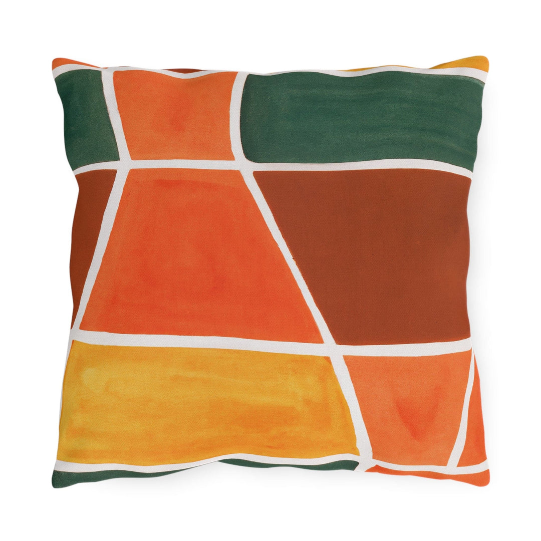 Decorative Indoor/outdoor Pillow - Orange Green Yellow Boho Pattern
