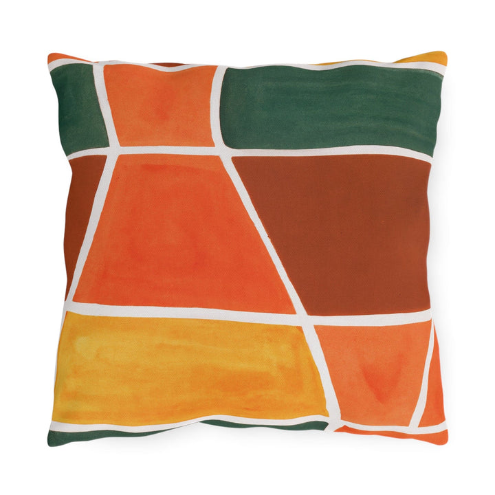 Decorative Indoor/outdoor Pillow - Orange Green Yellow Boho Pattern