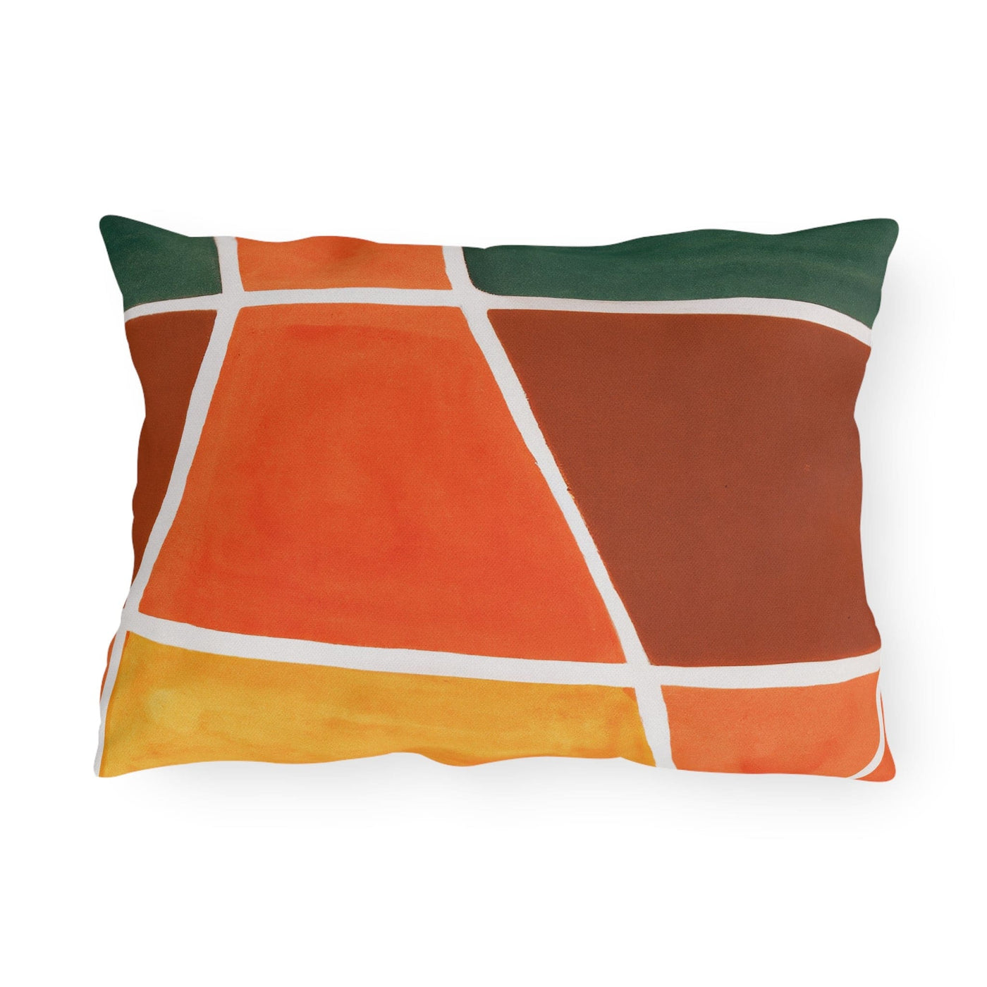 Decorative Outdoor Pillows With Zipper - Set Of 2 Orange Green Yellow Boho