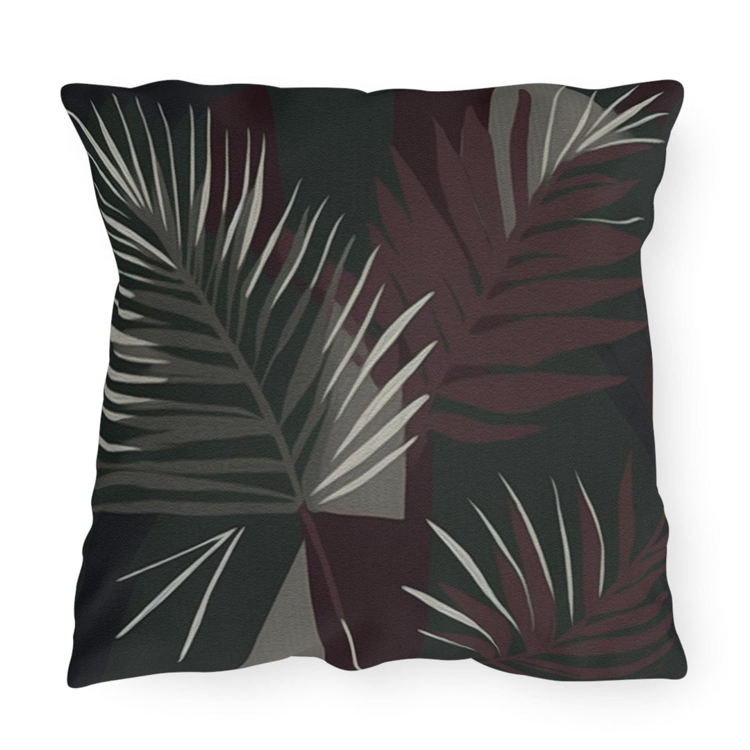 Decorative Indoor/outdoor Pillow Palm Tree Leaves Maroon Green - Decorative