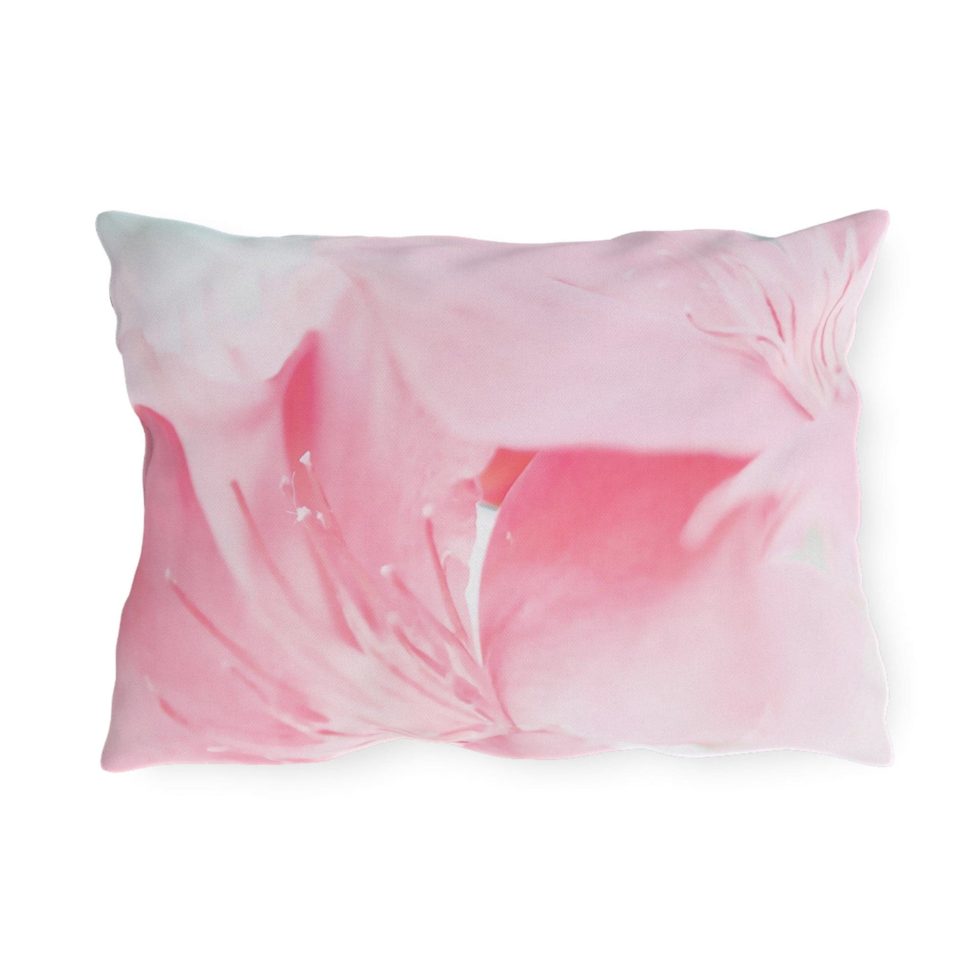 Decorative Outdoor Pillows With Zipper - Set Of 2 Pink Flower Bloom Peaceful