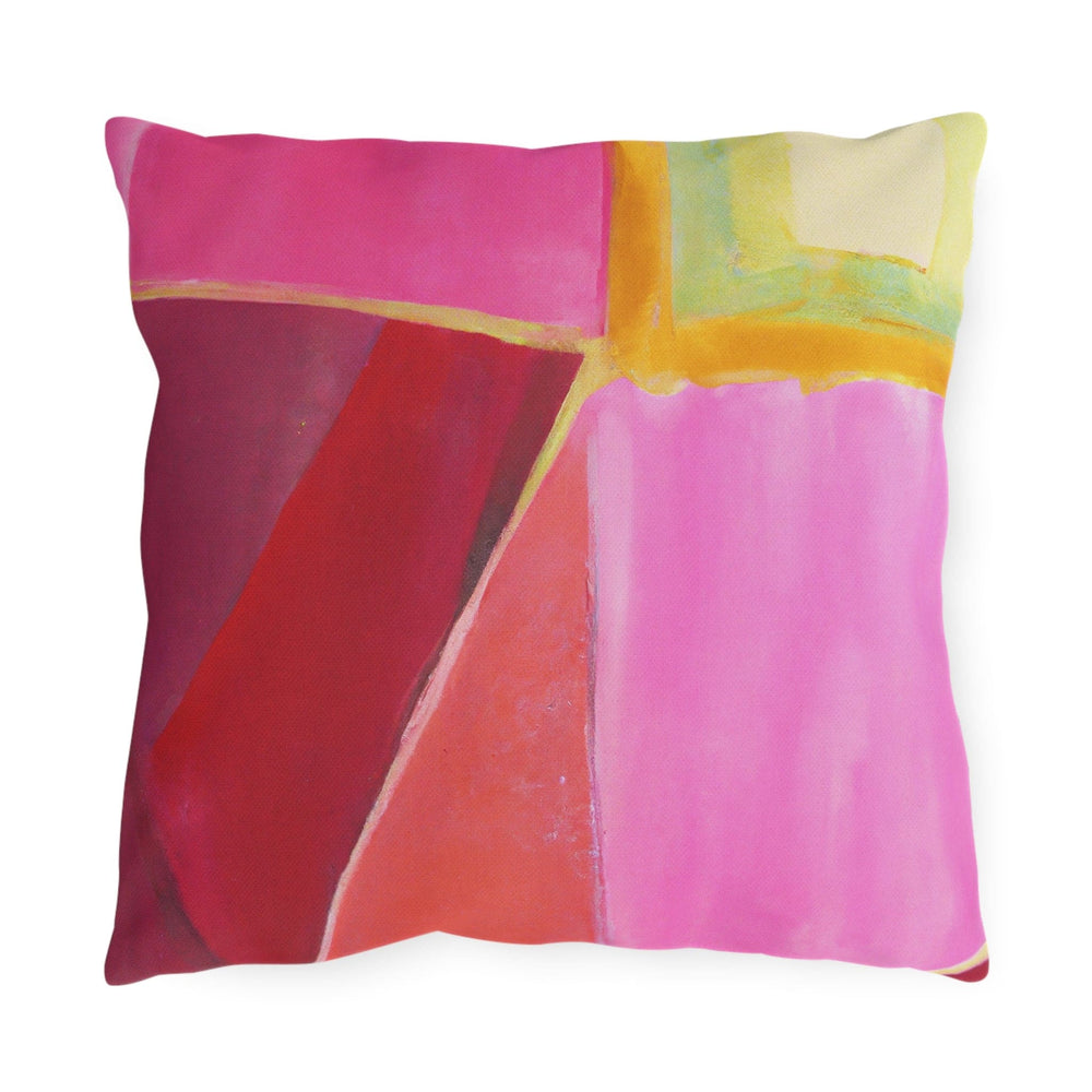 Decorative Indoor/outdoor Pillow Pink Mauve Red Geometric Pattern - Decorative