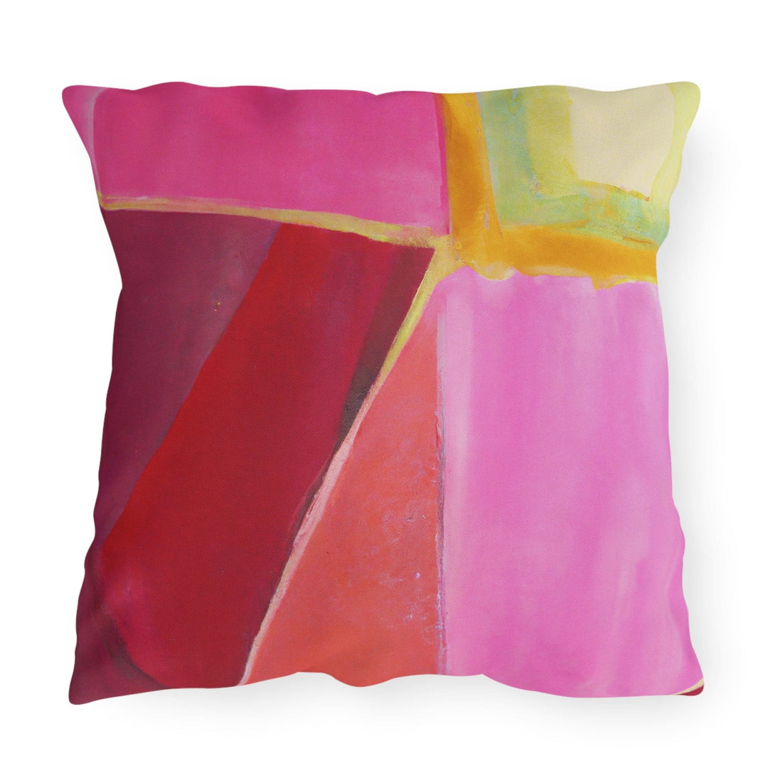 Decorative Indoor/outdoor Pillow Pink Mauve Red Geometric Pattern - Decorative