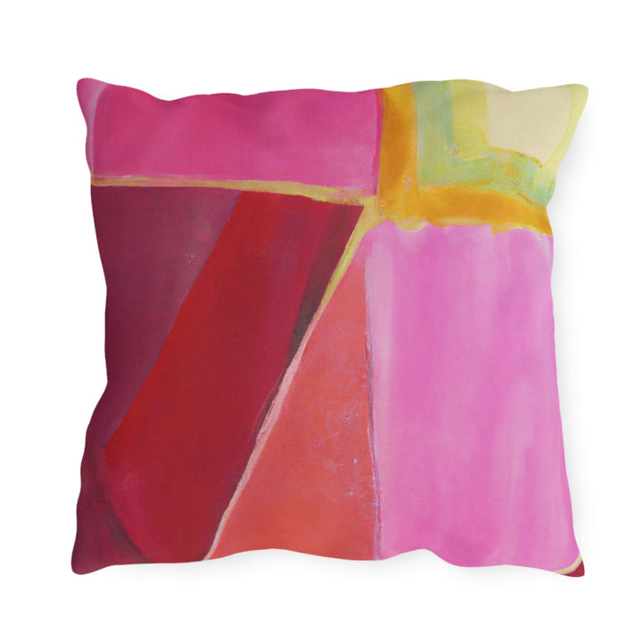 Decorative Indoor/outdoor Pillow Pink Mauve Red Geometric Pattern - Decorative