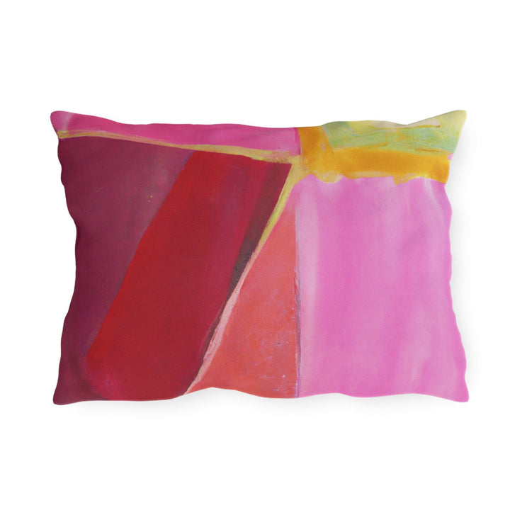 Decorative Indoor/outdoor Pillow Pink Mauve Red Geometric Pattern - Decorative