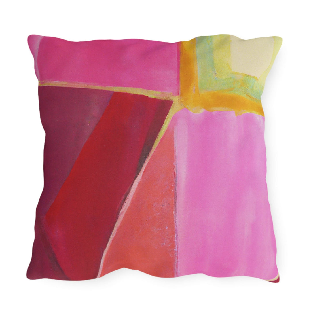 Decorative Indoor/outdoor Pillow Pink Mauve Red Geometric Pattern - Decorative