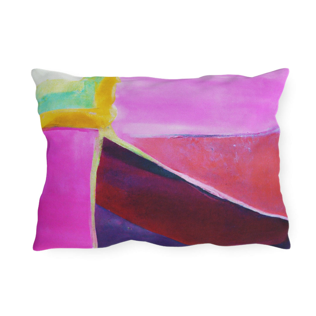 Decorative Indoor/outdoor Pillow Pink Purple Red Geometric Pattern - Decorative