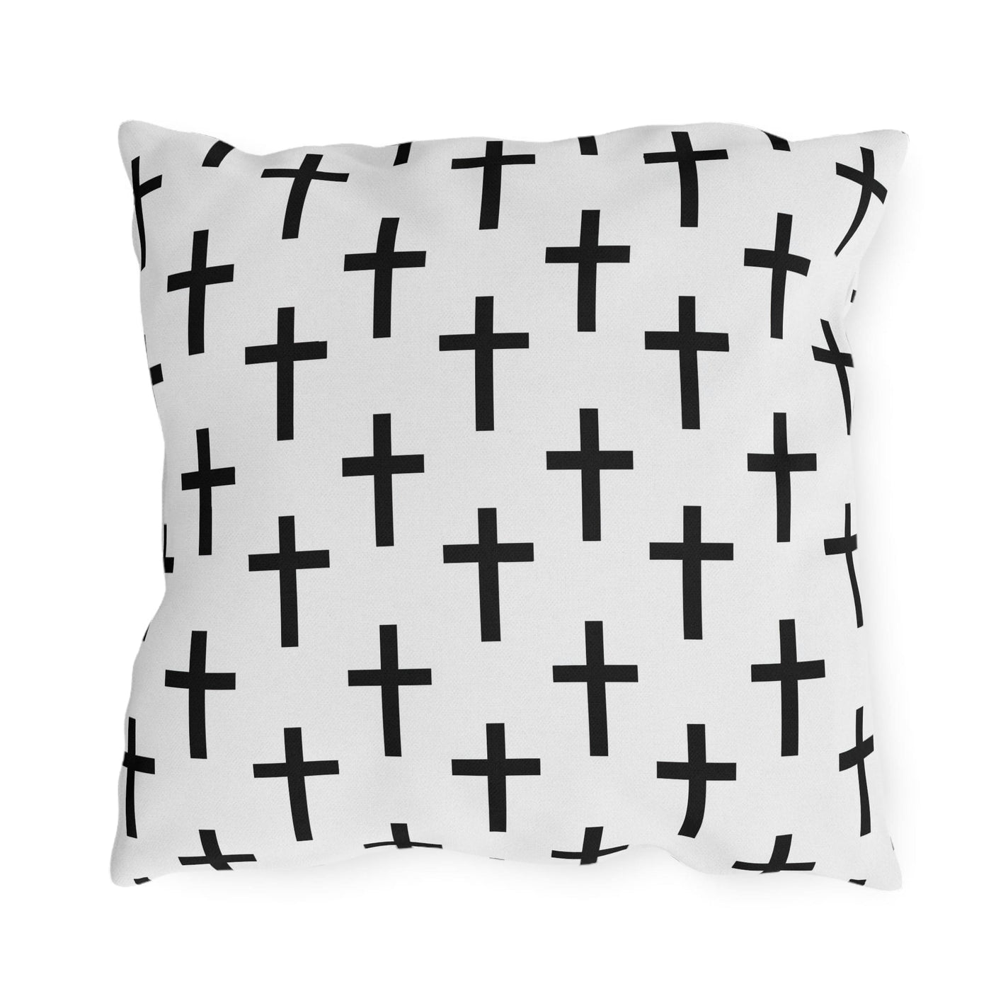 Decorative Outdoor Pillows With Zipper - Set Of 2 White And Black Seamless