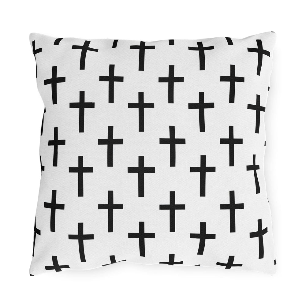 Decorative Indoor/outdoor Pillow White and Black Seamless Cross Pattern